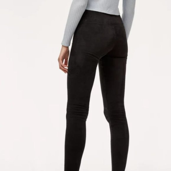 WILFRED FREE  | "Daria" Faux Suede Leggings in Black - Picture 6 of 14